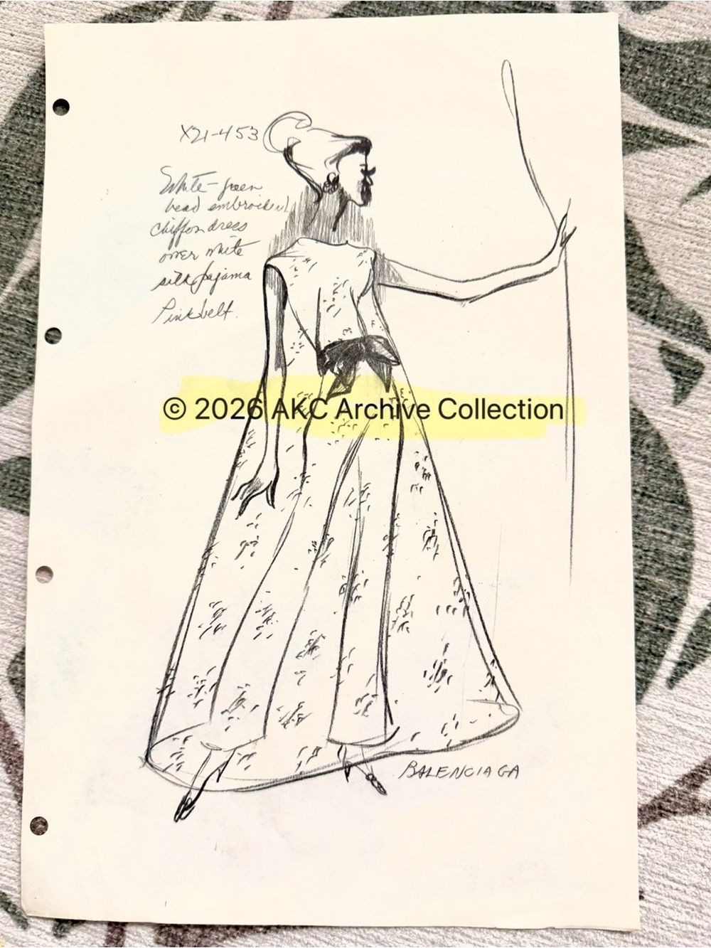 Balenciaga Couture Fashion Sketch Drawing Atelier Design Art Collector Piece